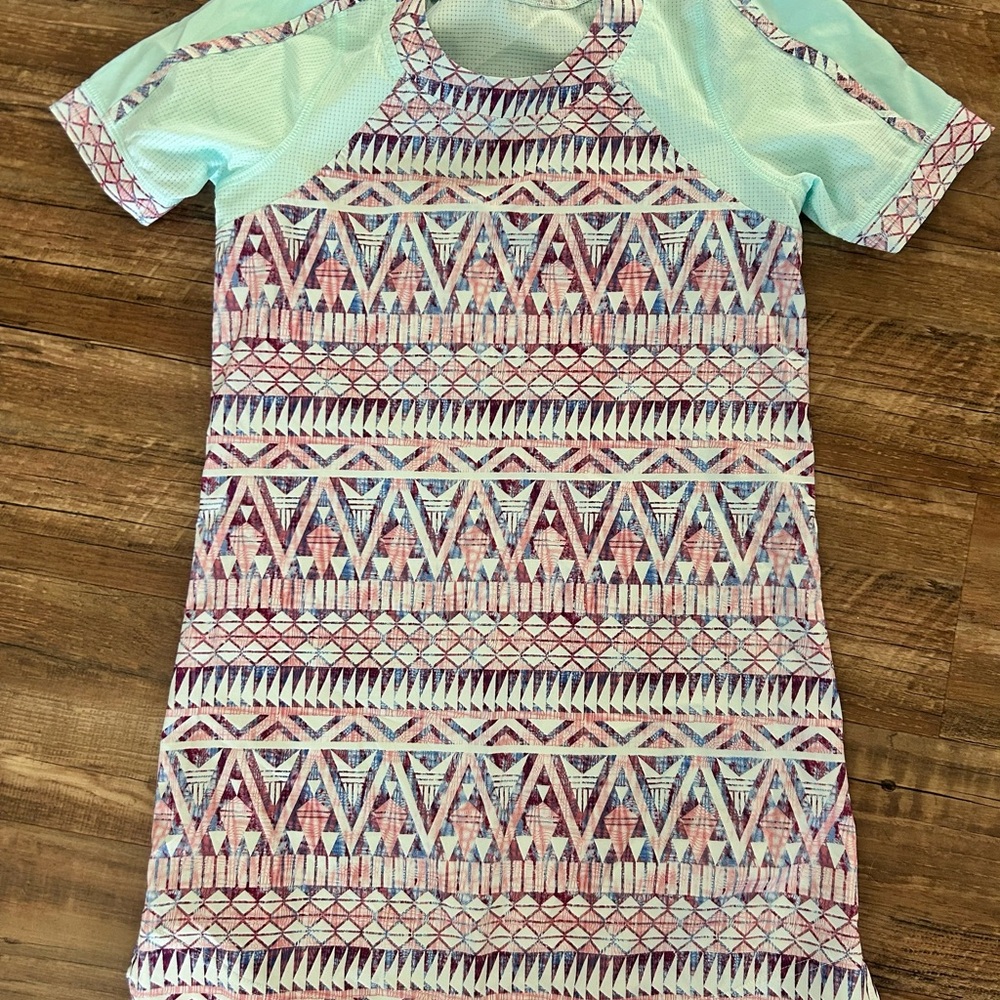 Lululemon Athletica  (ivviva) Kids Geometric Pattern Dress - Blue and Pink